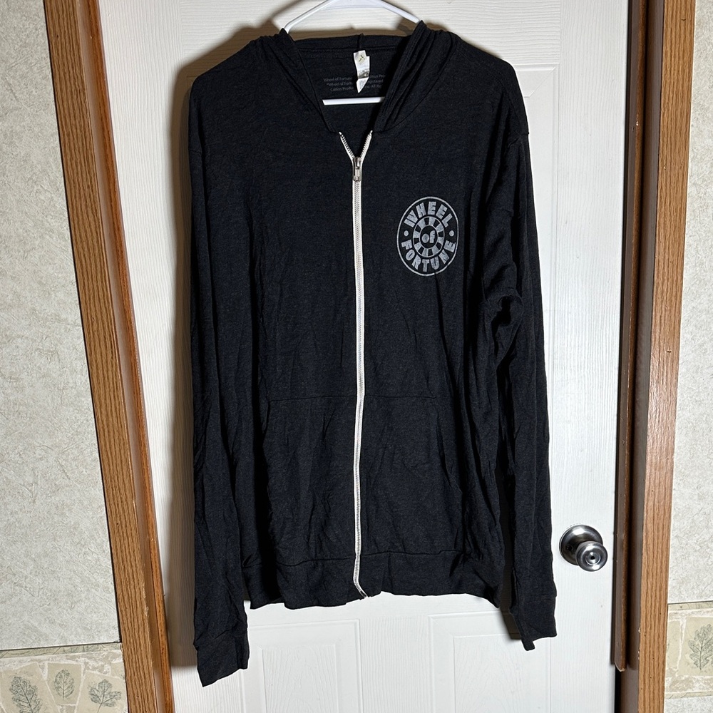 Black Zip-Up Hoodie with Logo